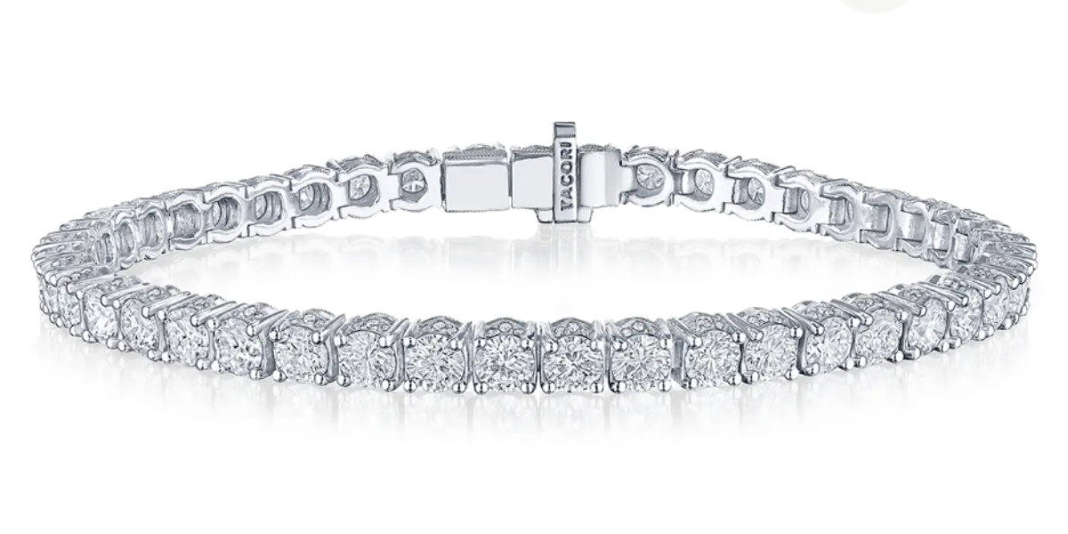 Round brilliant diamond tennis bracelet