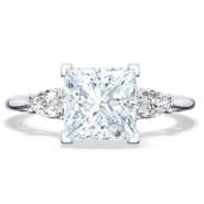 Princess three stone engagement ring