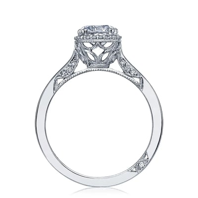 Cathedral setting engagement ring