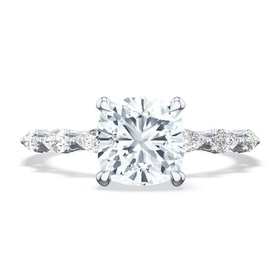 Cushion cut diamond engagement rings