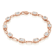 Rose gold link bracelet with lab grown diamonds