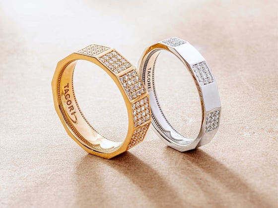unique diamond wedding band set