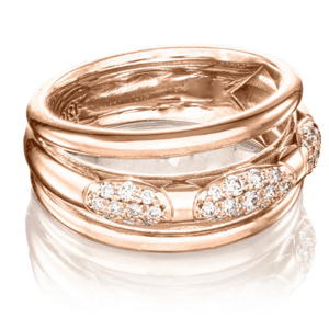 360 Stacked Statement Rings in 18K yellow gold