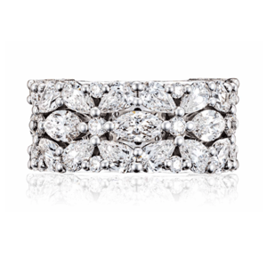 East West Marquise and pear cut diamond eternity band