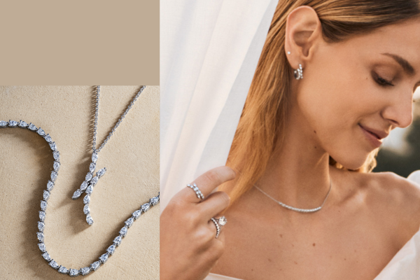 The TACORI Stilla Collection, featuring delicate pear cut diamonds