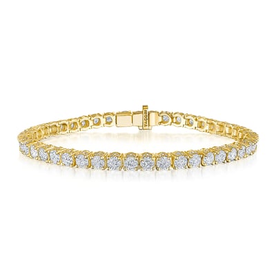 Yellow gold diamond tennis bracelet