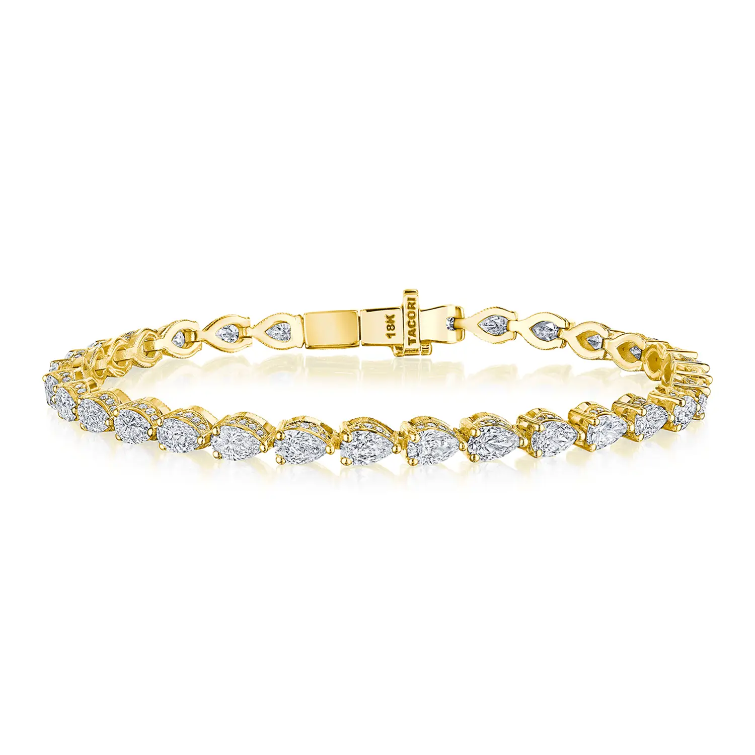 14K Yellow Gold Diamond Tennis Bracelet, 10.00cttw