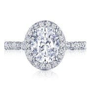 Oval cut engagement ring with halo