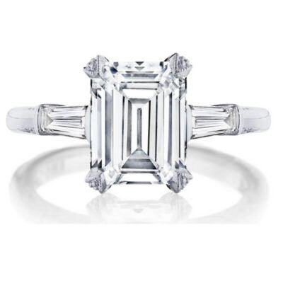 Emerald Cut Three-Stone with Cadillac Side Stones