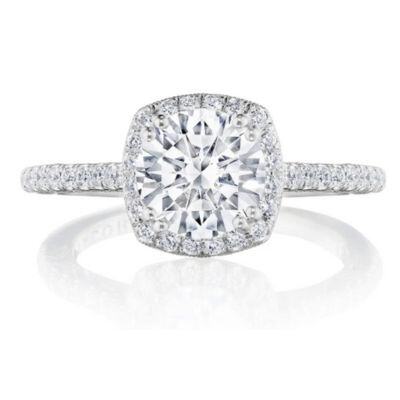 Cushion Cut Solitaire with Cushion Bloom