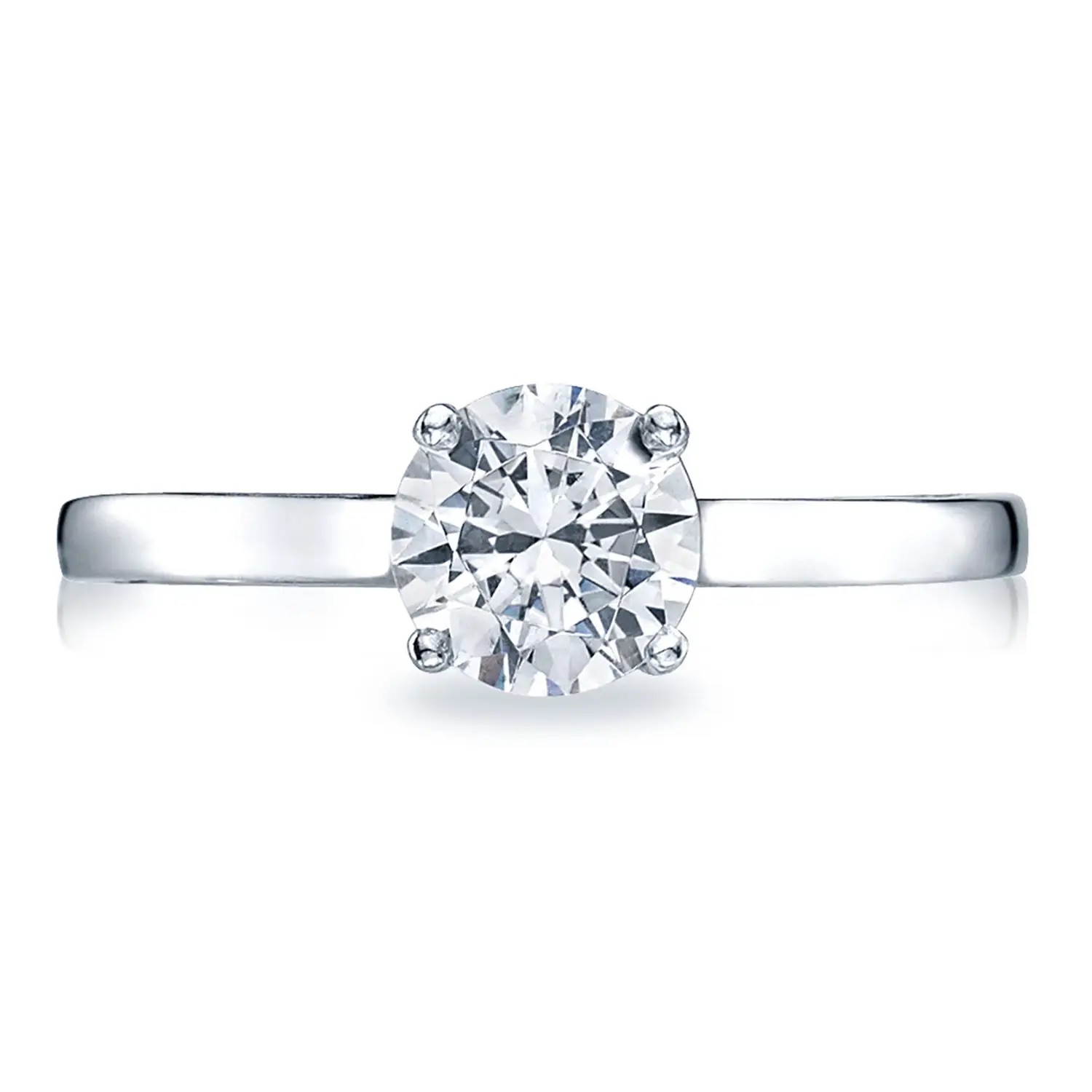 image for Sculpted Crescent Round Solitaire Engagement Ring