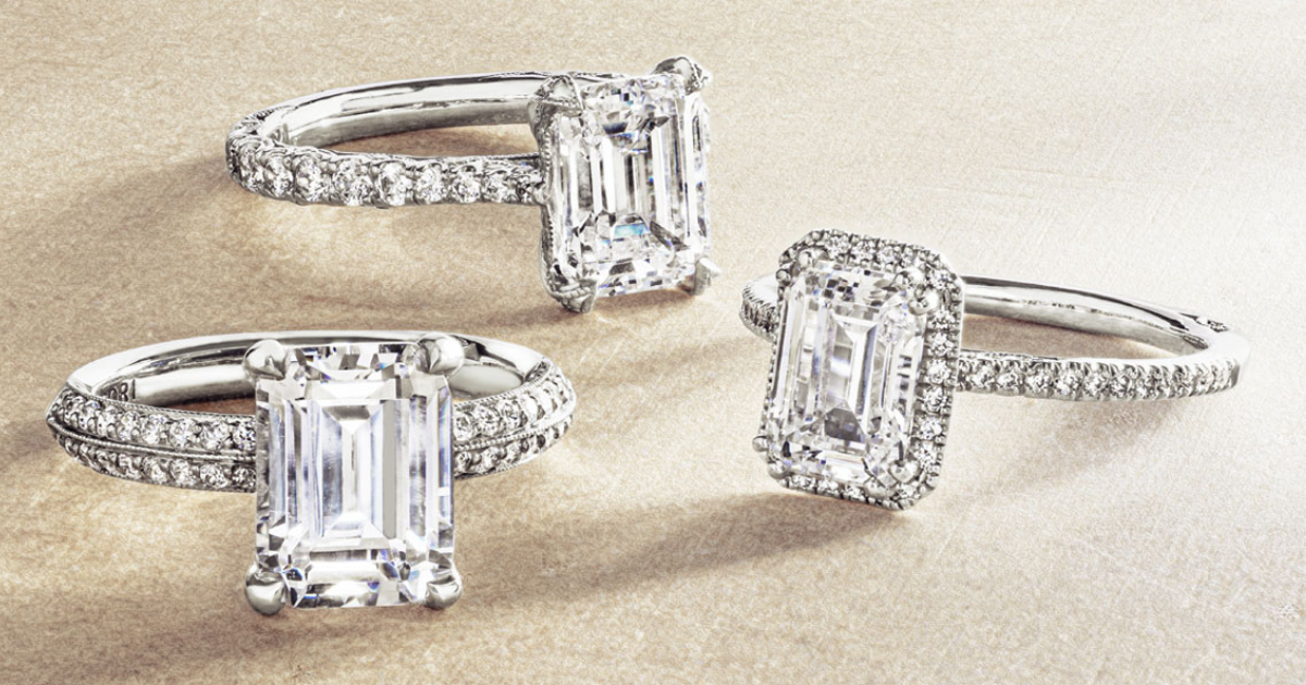 Shape guide for emerald cut engagement rings