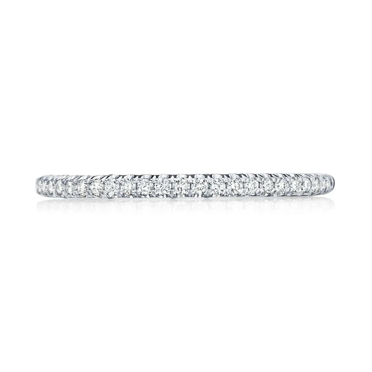 image for Petite Crescent French Pavé Diamond Wedding Band