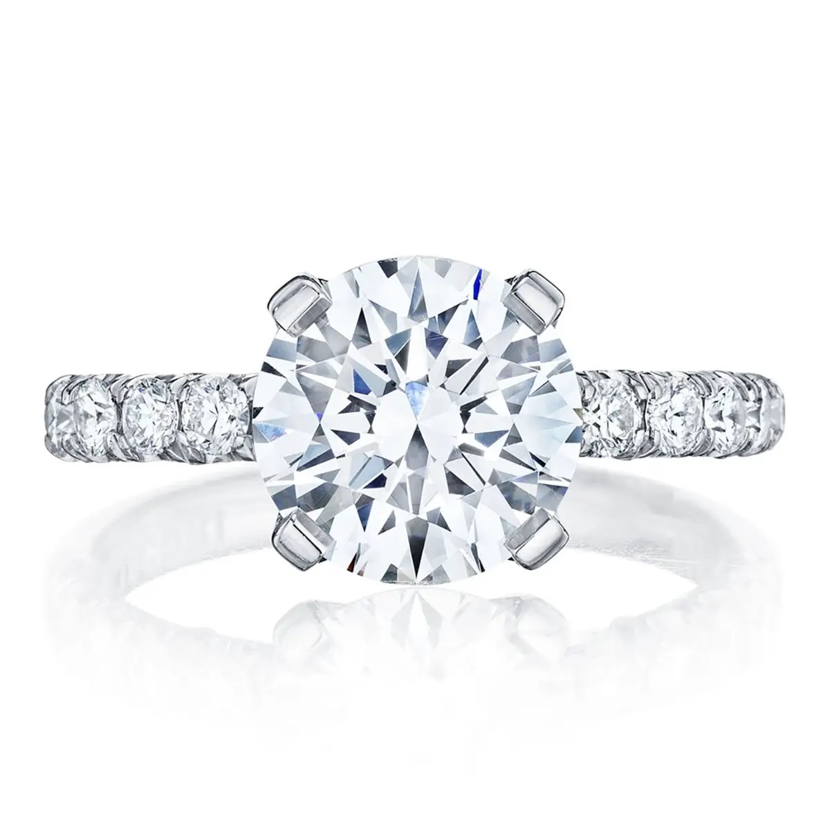 image for Petite Crescent Round Solitaire Engagement Ring