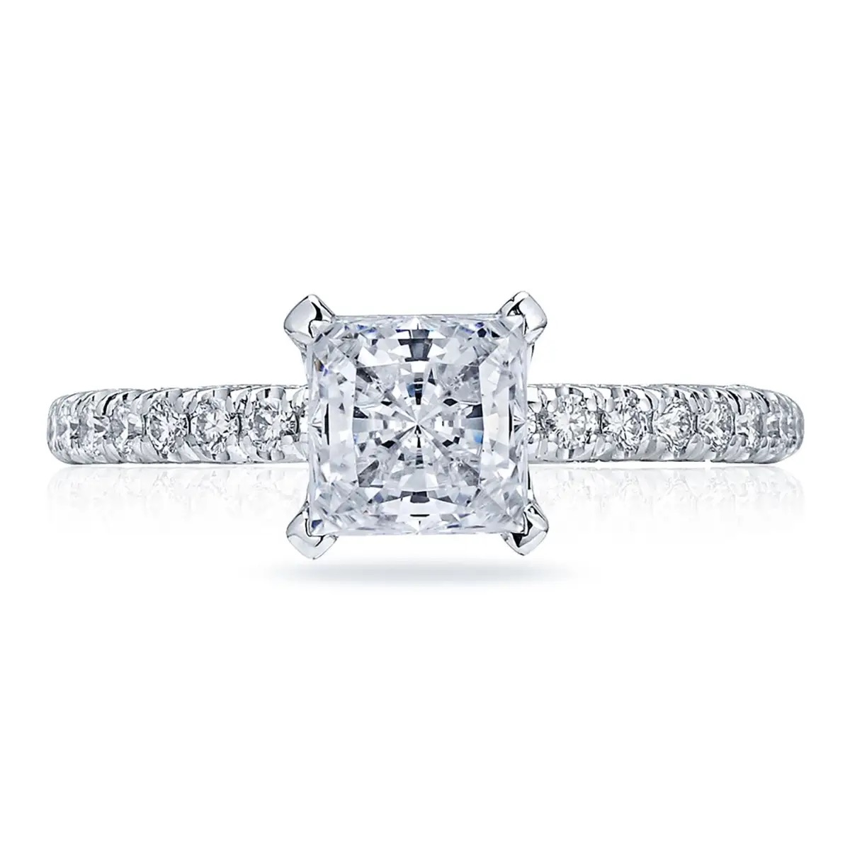 image for Petite Crescent Princess Solitaire Engagement Ring