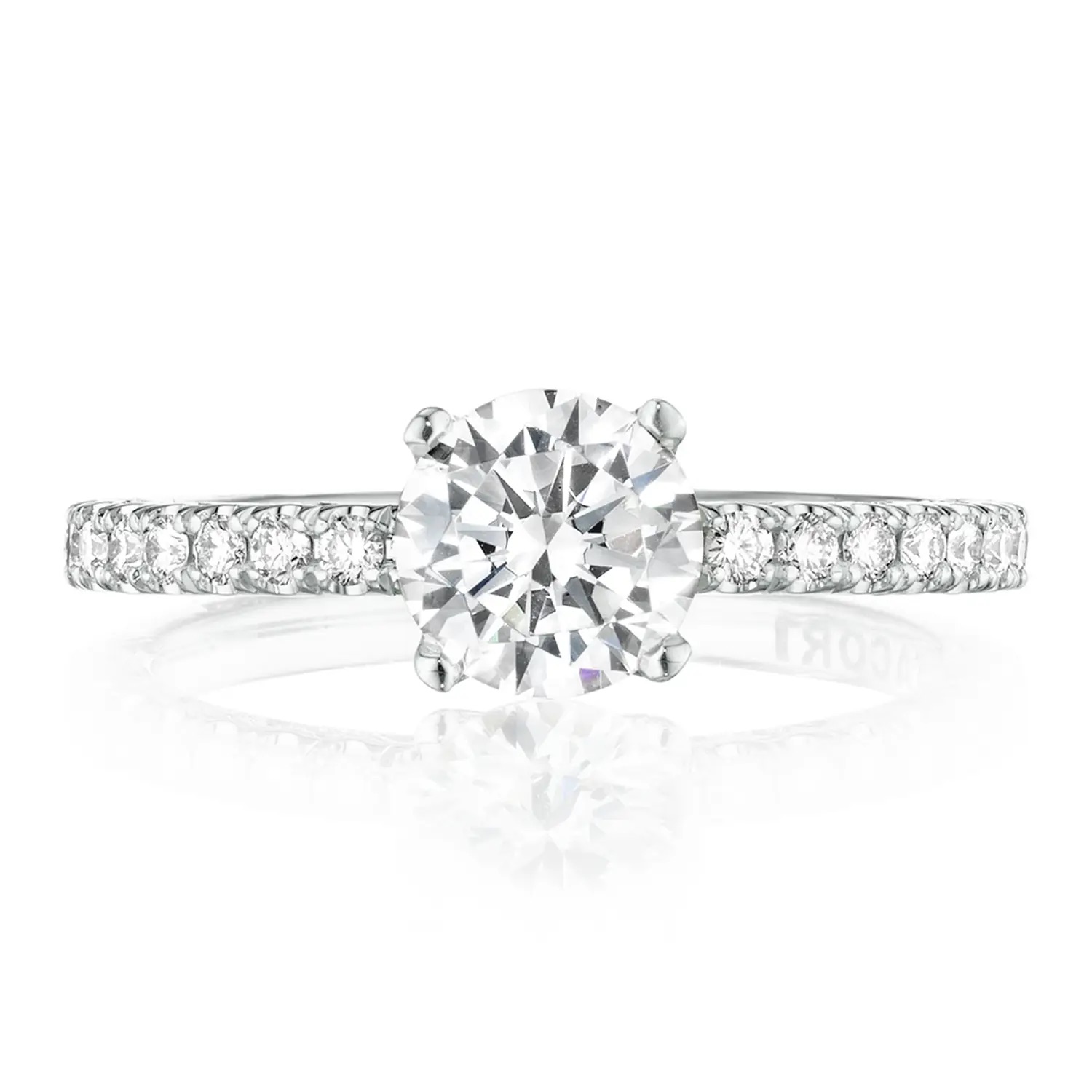 image for Petite Crescent Round Solitaire Engagement Ring