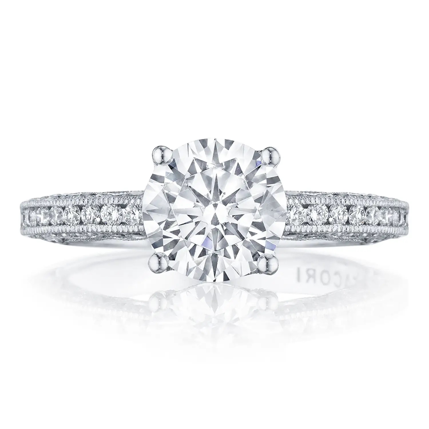 hover image for Classic Crescent Round Solitaire Engagement Ring
