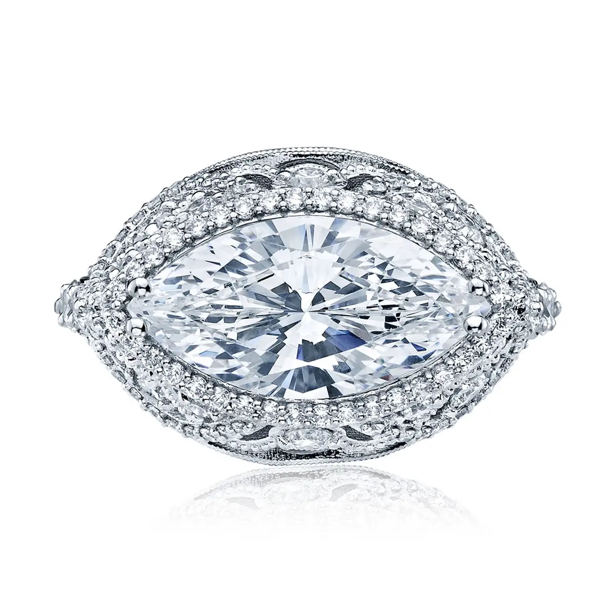 hover image for Classic Crescent RoyalT Marquise Bloom Engagement Ring