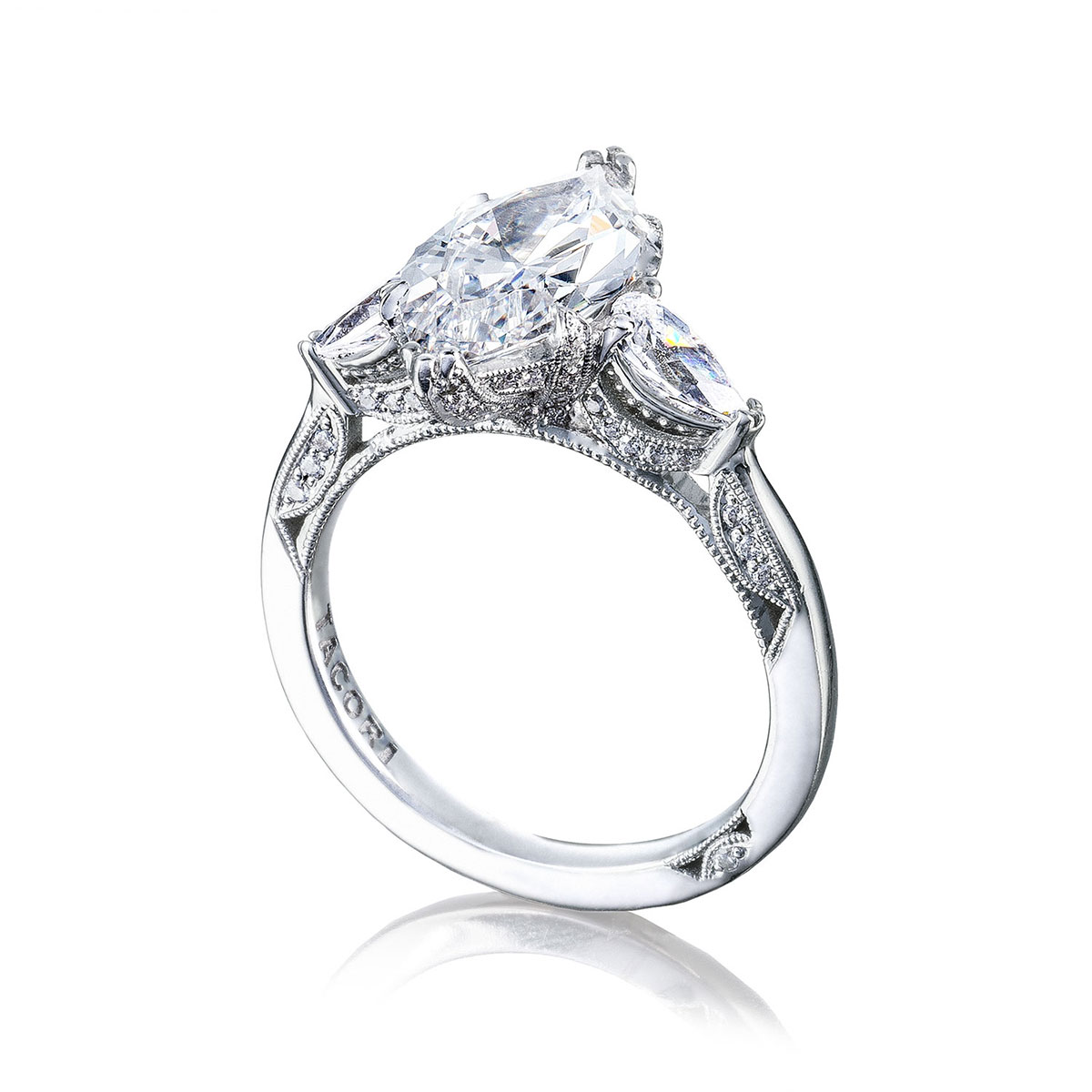 Marquise vintage style engagement ring