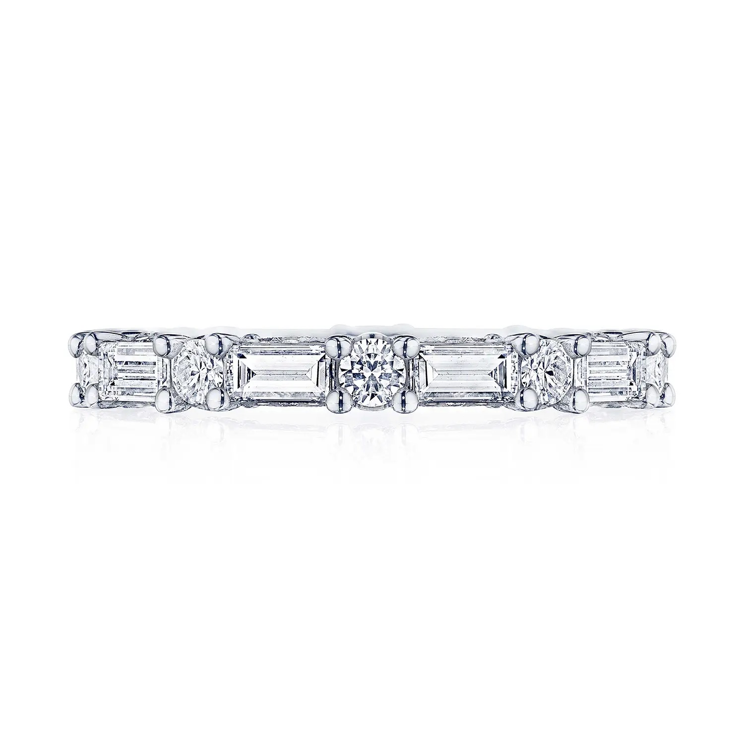 hover image for Classic Crescent RoyalT Baguette and Round Diamond Eternity Band