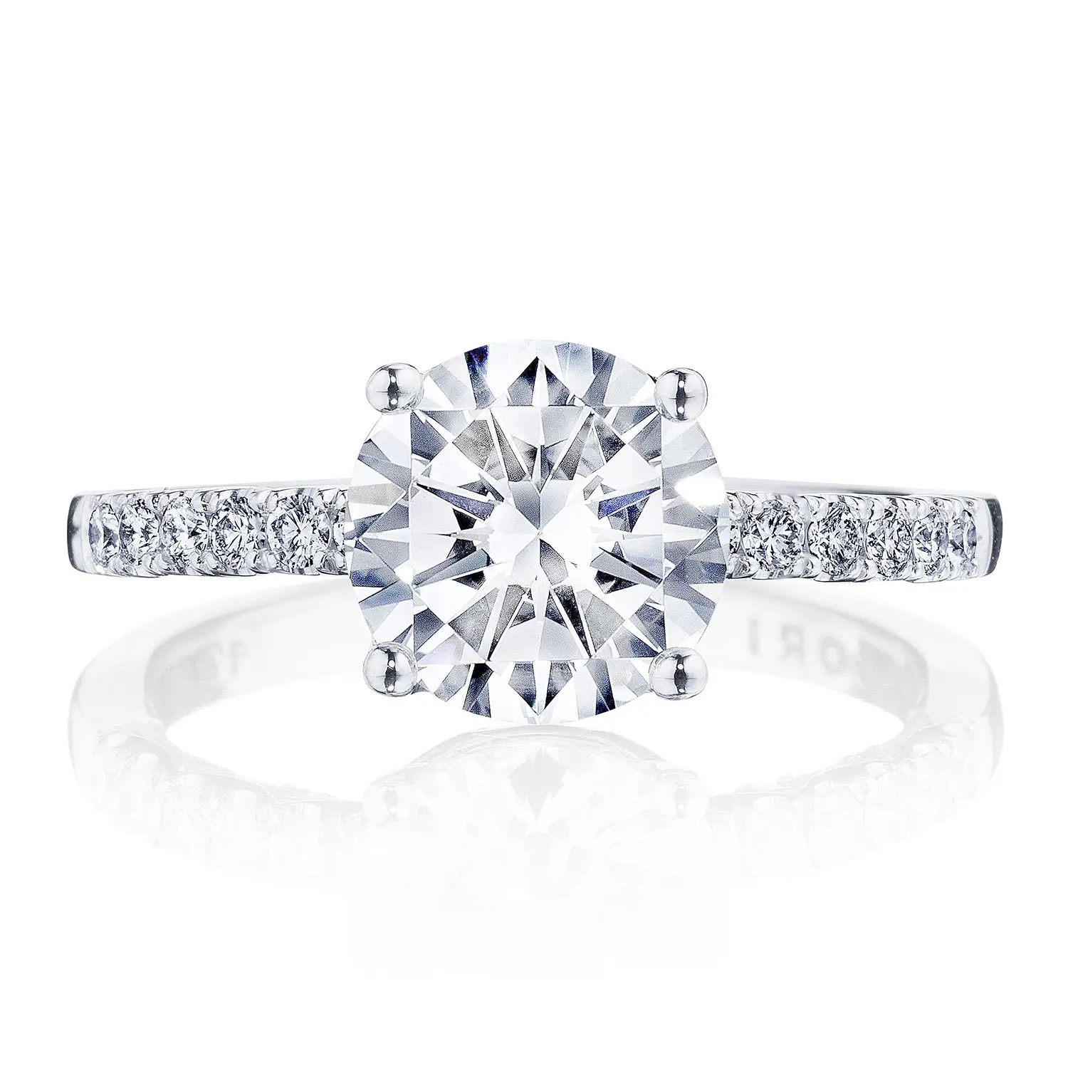 image for Coastal Crescent Round Solitaire Engagement Ring