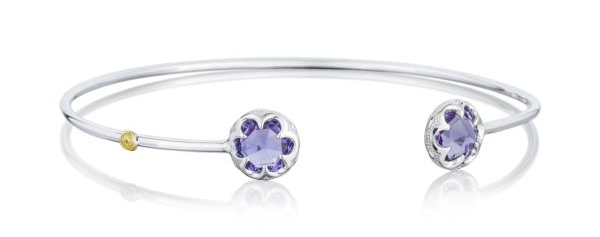 Crescent Bezel Cuff featuring Amethyst